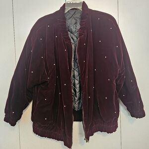 Women's Burgundy Velvet Jacket